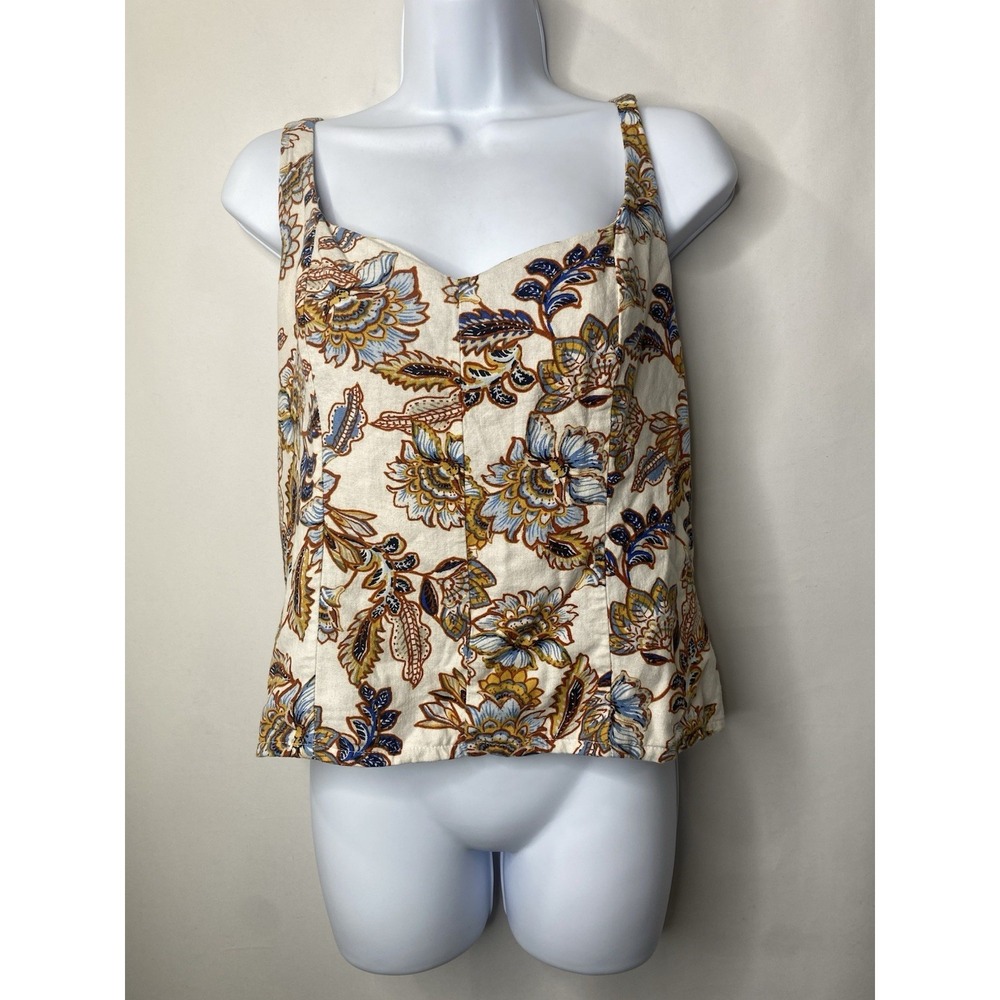 Old Navy Womens Linen Tank Top Size Large Fall Transitional Festival Bohemian